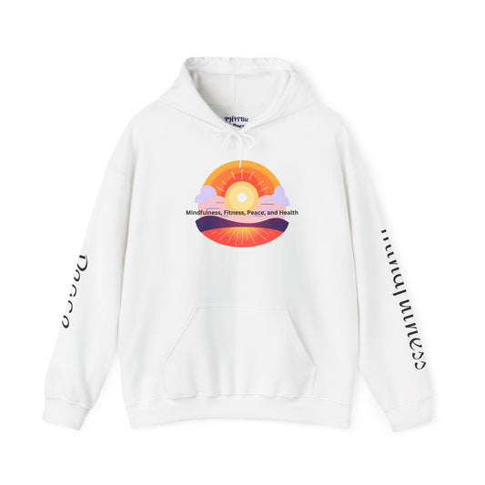 Sunset Wellness Unisex Hooded Sweatshirt (White)