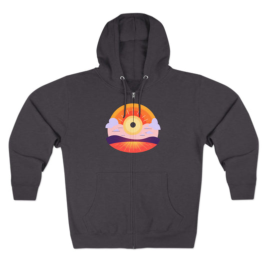 Fitness Wellness Sunset Unisex Zip Hoodie